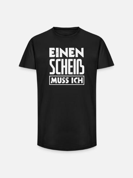 N Scheiß muss ich – Mittelfinger - Long Fit Männer T-Shirt - Schwarz