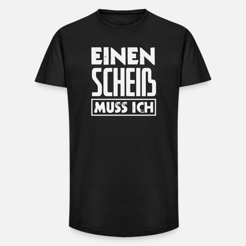 N Scheiß muss ich – Mittelfinger - Long Fit Männer T-Shirt - Schwarz