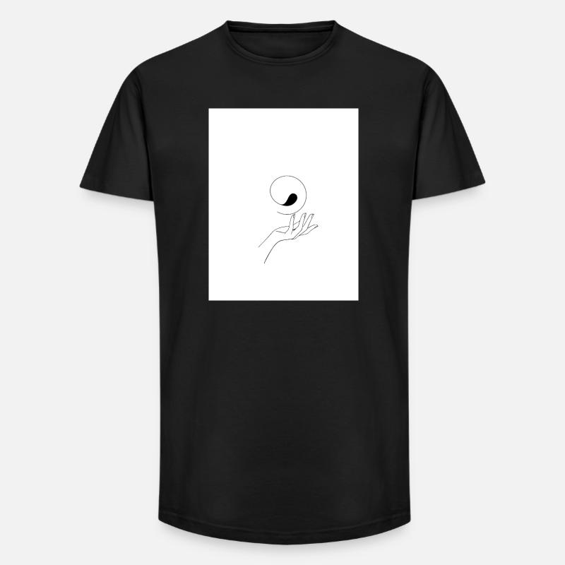 Yin yang Hand - Long Fit Männer T-Shirt - Schwarz