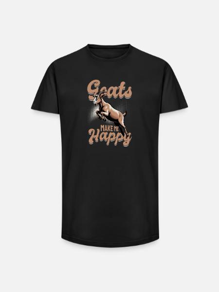 Funny Farm Animal Goat - Long Fit Men's T-Shirt - black