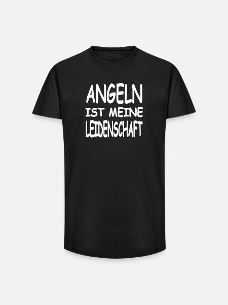 Angeln - Long Fit Männer T-Shirt - Schwarz