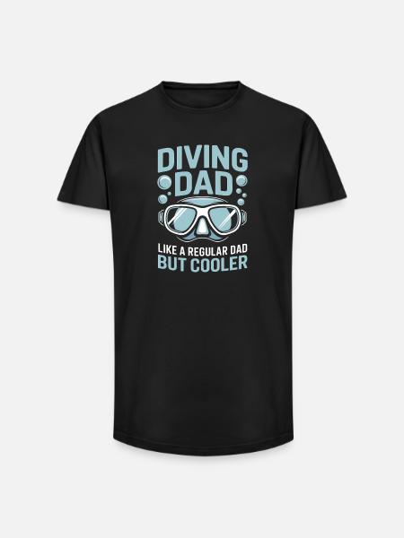 Diving Saying Dad Funny Diving Gift - Long Fit Men's T-Shirt - black