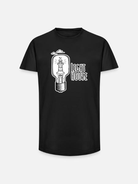 Leutchtturm in einer Glühbirne - Light-House - Long Fit Men's T-Shirt - black