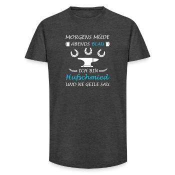 Farrier Horse Blacksmith Blacksmith Lustig - Long Fit Men's T-Shirt - charcoal grey - Front - AI Model Male 185 light (185cm)