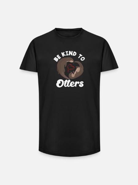 Seeotter Cartoon Herz Kind - Long Fit Männer T-Shirt - Schwarz