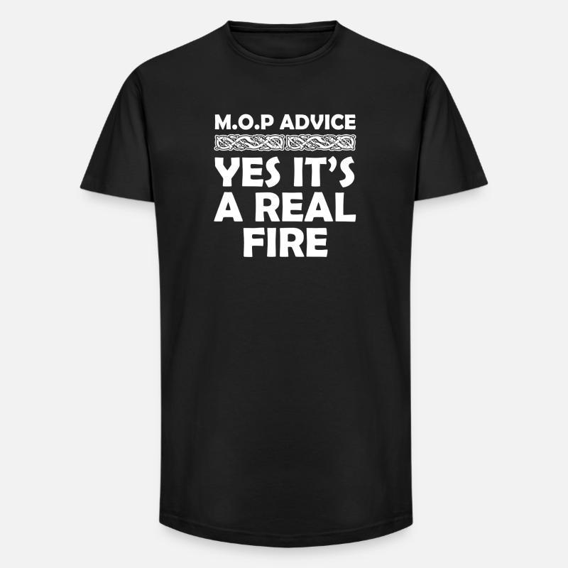 MOP - Echtes Feuer - Long Fit Männer T-Shirt - Schwarz
