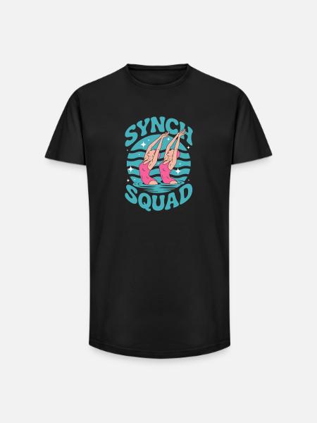 Synchronschwimmen Kunstschwimmen Wassersport - Long Fit Männer T-Shirt - Schwarz