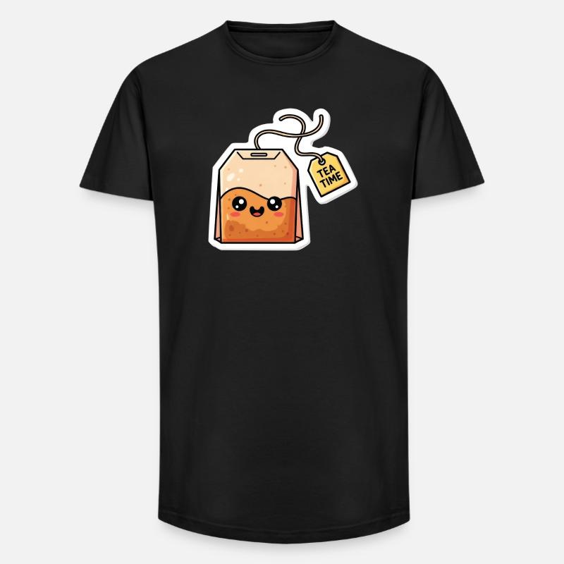 Kawaii Teebeutel Tea Time - Long Fit Männer T-Shirt - Schwarz