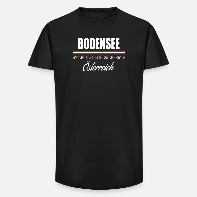 Bodensee - Long Fit Männer T-Shirt - Schwarz