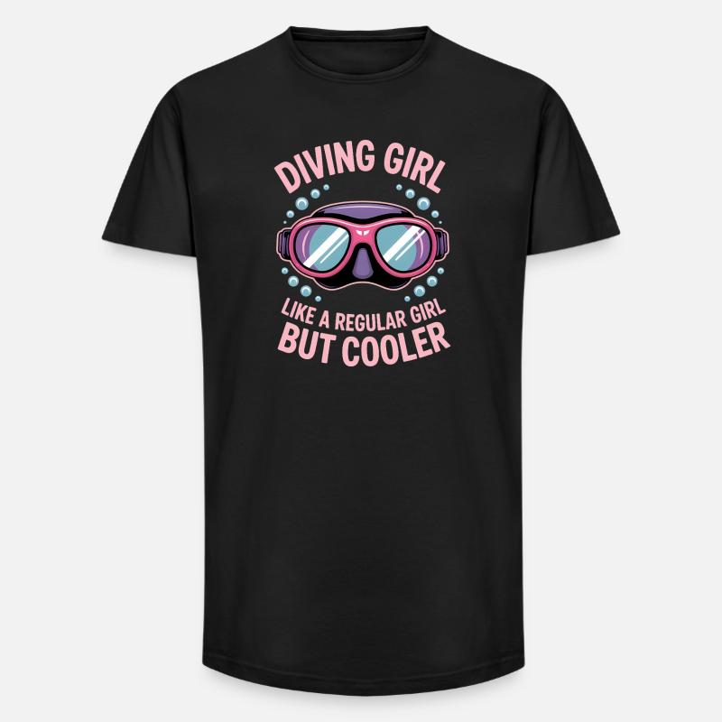 Tauchen Spruch Mädchen Lustiges Tauchen Geschenk - Long Fit Männer T-Shirt - Schwarz