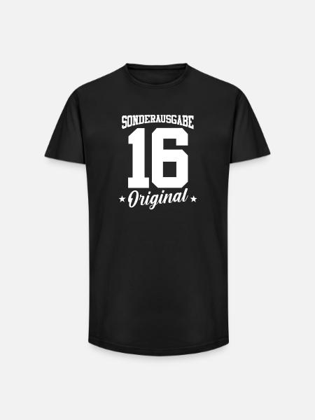 16 Birthday - Long Fit Men's T-Shirt - black