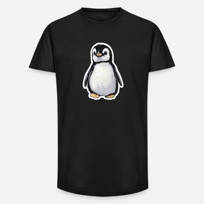 Pinguin - Long Fit Männer T-Shirt - Schwarz