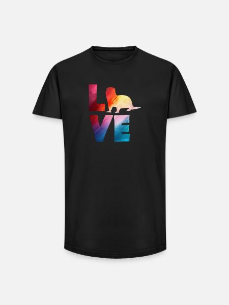 Seeotter Cartoon Bunte Liebe - Long Fit Männer T-Shirt - Schwarz