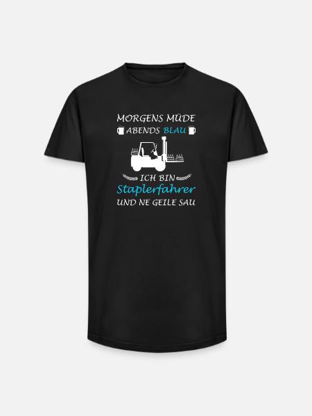 Staplerfahrer Stapler Lager Sprüche Logistik - Long Fit Männer T-Shirt - Schwarz