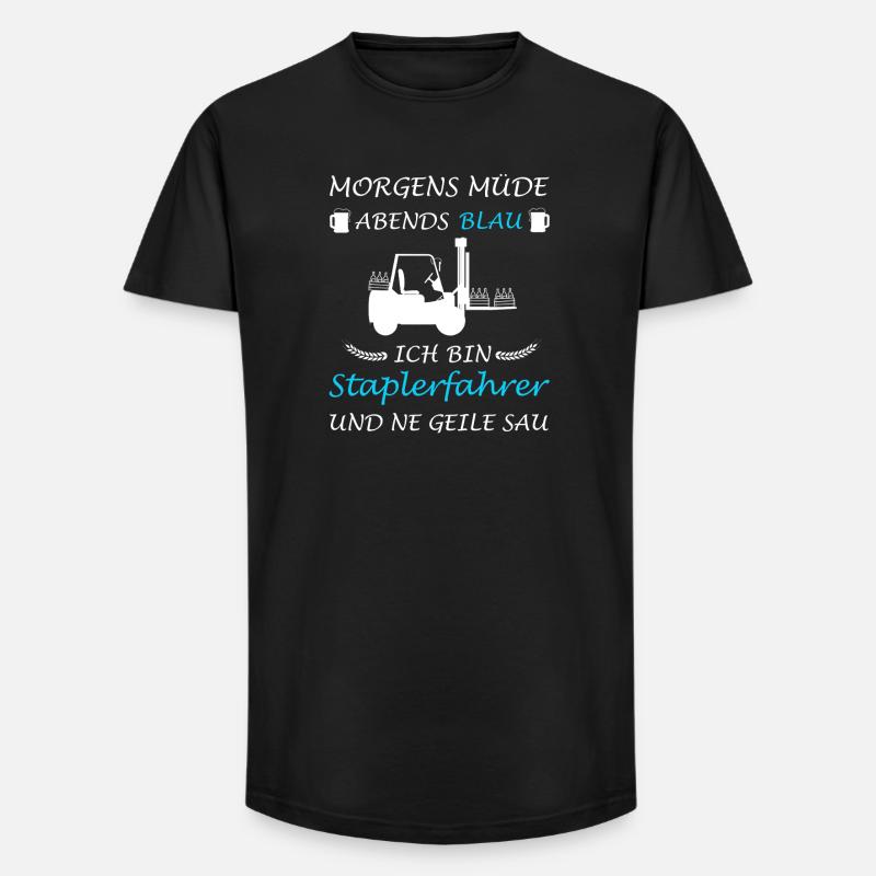 Staplerfahrer Stapler Lager Sprüche Logistik - Long Fit Männer T-Shirt - Schwarz