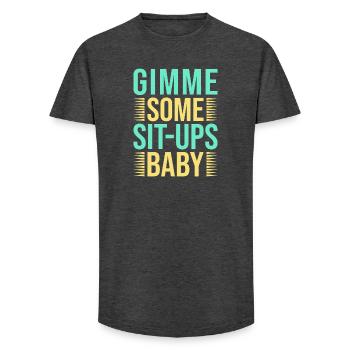 Fanatiques de fitness Quelques abdominaux Bébé Gymnastique suédoise - T-shirt coupe longue homme - charbon - Devant - AI Model Male 185 light (185cm)