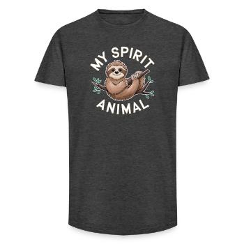 Mein Geisterfaultier - Long Fit Männer T-Shirt - Anthrazit - Vorne - AI Model Male 185 light (185cm)