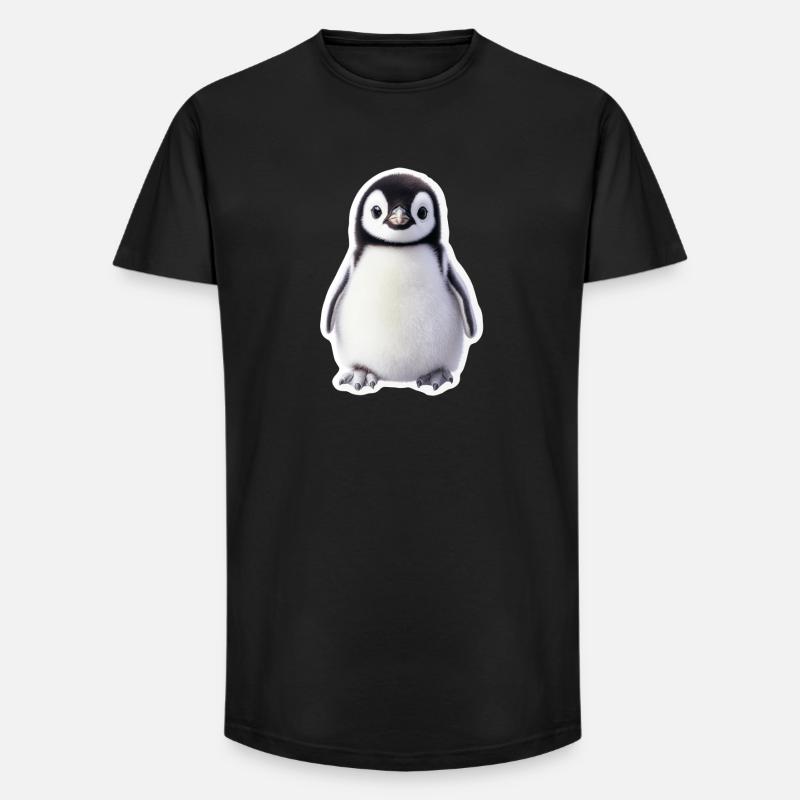 Pinguin - Long Fit Männer T-Shirt - Schwarz