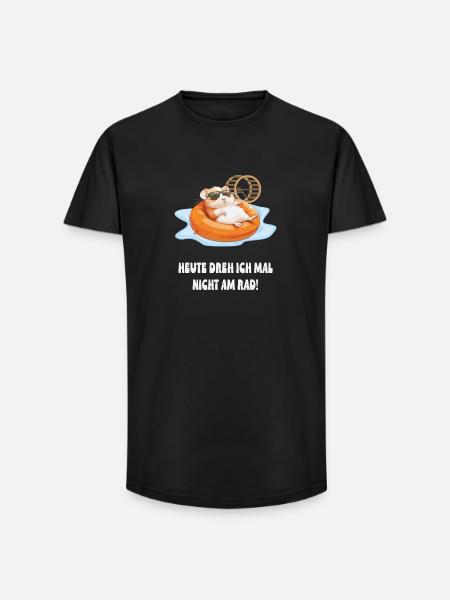 Hamster in Pool Chill - Long Fit Men's T-Shirt - black