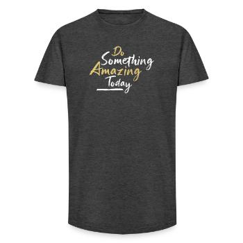 Tun Sie heute etwas Erstaunliches - Long Fit Männer T-Shirt - Anthrazit - Vorne - AI Model Male 185 light (185cm)