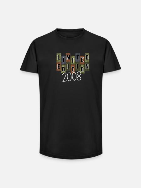 Limited Edition 2008 18th Birthday Gift - Long Fit Men's T-Shirt - black