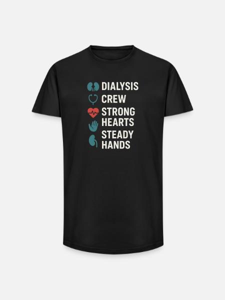 Dialyse Schwester Tech Nierenpflege Nephrologie - Long Fit Männer T-Shirt - Schwarz