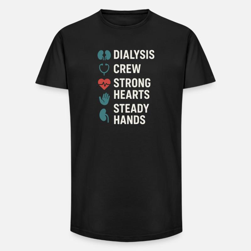 Dialyse Schwester Tech Nierenpflege Nephrologie - Long Fit Männer T-Shirt - Schwarz