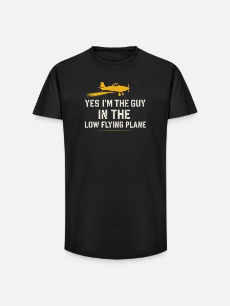Rural Aviation Agriculture Pilot Gift - Long Fit Men's T-Shirt - black