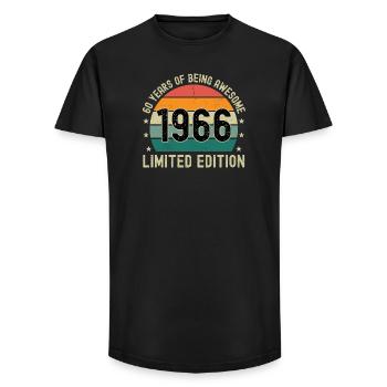 60 Years Of Being Awesome 1966 Limited Edition - Long Fit Männer T-Shirt - Schwarz - Vorne - AI Model Male 185 light (185cm)