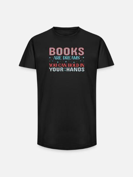 Bücherträume in deinen Händen - Long Fit Männer T-Shirt - Schwarz