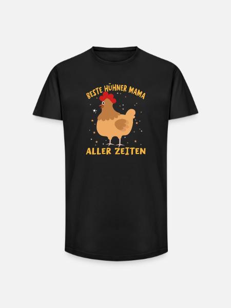 Beste Hühner Mama Aller Zeiten - Long Fit Männer T-Shirt - Schwarz