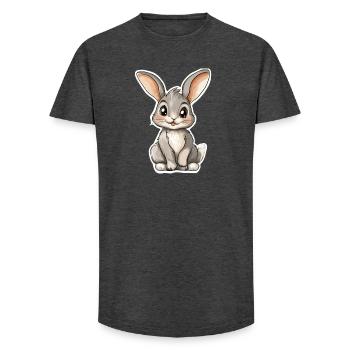 Hase - Long Fit Männer T-Shirt - Anthrazit - Vorne - AI Model Male 185 light (185cm)
