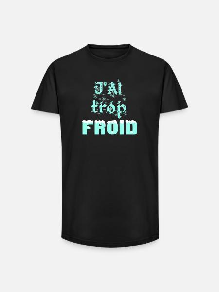 Winter Frost Typography - T-shirt coupe longue homme - noir