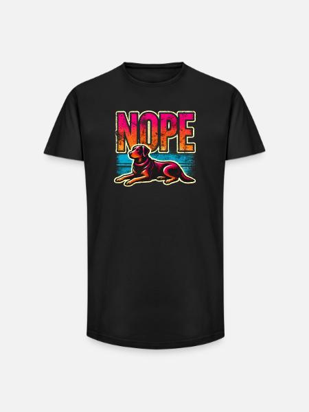 Nope Dog Sunset, Father - Long Fit Men's T-Shirt - black