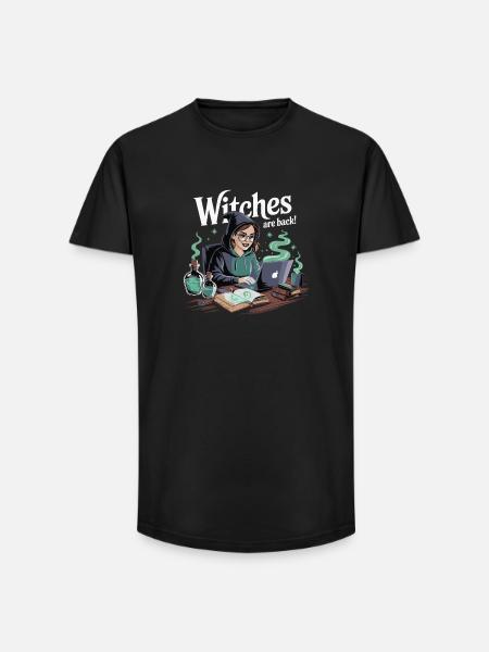 Witches Are Back Laptop - Long Fit Men's T-Shirt - black