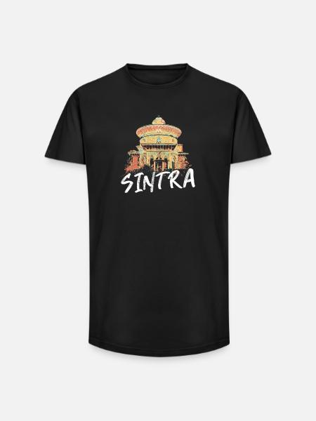 Architecture Monserrate Park Sintra illustration - Long Fit Men's T-Shirt - black