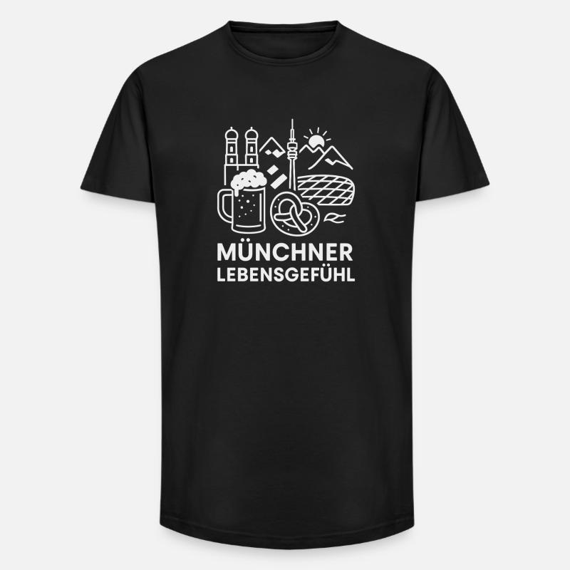 Münchner Lebensgefühl Motiv - Long Fit Männer T-Shirt - Schwarz