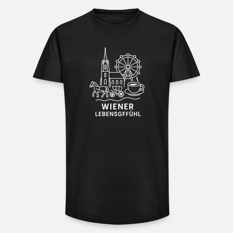 Wiener Lebensgefühl Collage - Long Fit Männer T-Shirt - Schwarz