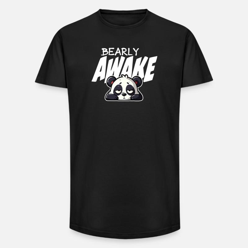 Schlafender Panda kaum wach - Long Fit Männer T-Shirt - Schwarz