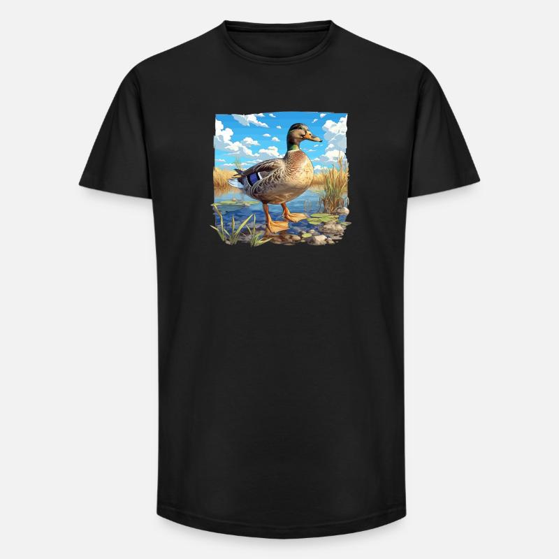 Ducks Duck - Long Fit Men's T-Shirt - black