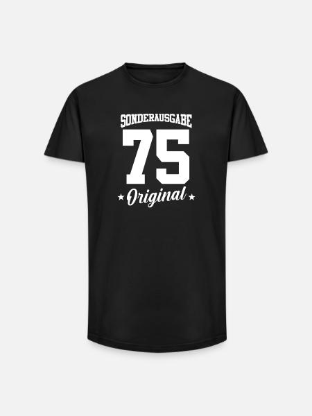 75 Birthday - Long Fit Men's T-Shirt - black