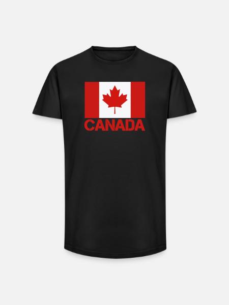 Maple Leaf Canada Flag Art - Long Fit Men's T-Shirt - black