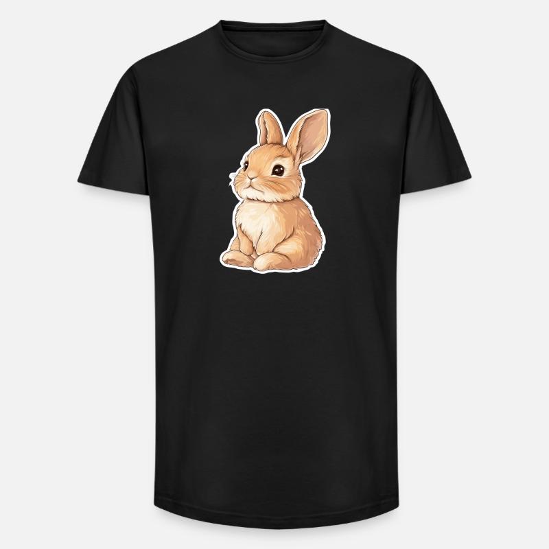 Hase - Long Fit Männer T-Shirt - Schwarz
