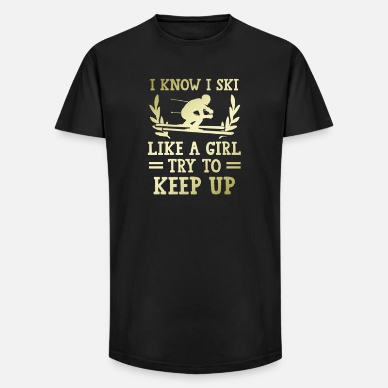 Ski wie ein Mädchen - Long Fit Männer T-Shirt - Schwarz