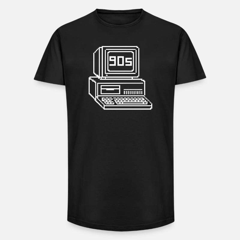 Retro 90s Console Pixel Art - Long Fit Men's T-Shirt - black