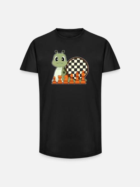 Snail Chessboard Chess Board Game - Long Fit Men's T-Shirt - black