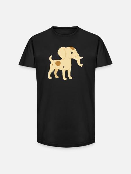 Elephant dog jack russell - Long Fit Men's T-Shirt - black