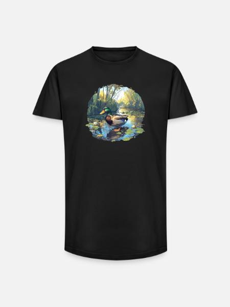 Ducks Duck - Long Fit Men's T-Shirt - black