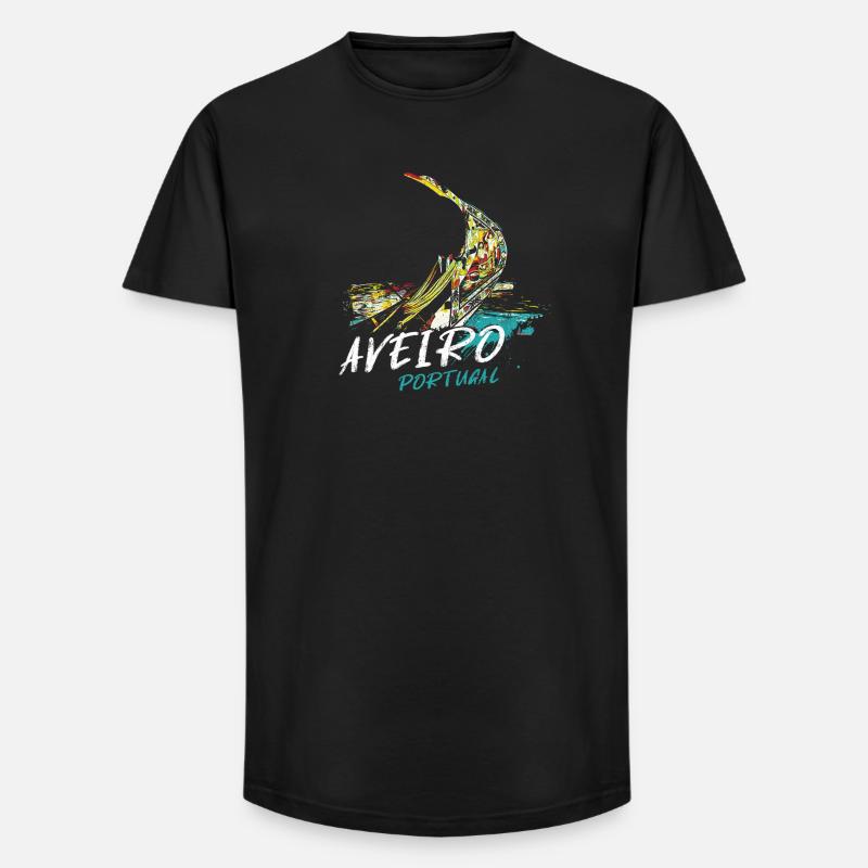 Bugboot moliceiro Aveiro Illustration - Long Fit Männer T-Shirt - Schwarz