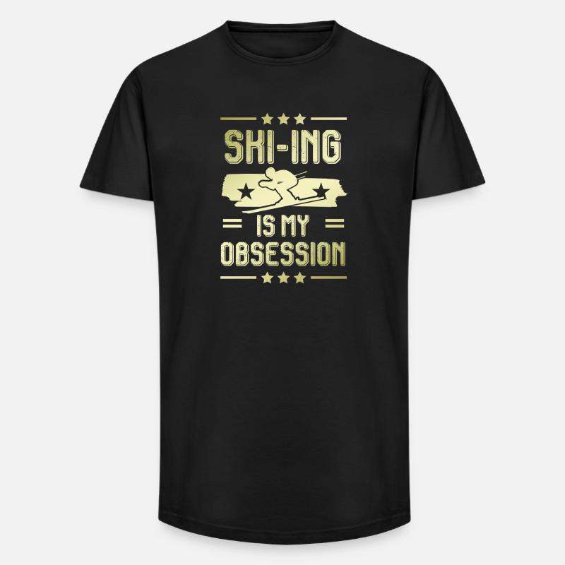 ski skiing - Long Fit Männer T-Shirt - Schwarz